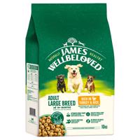 10kg James Wellbeloved Adult Large Breed Dog Hypoallergenic pulyka & rizs száraz kutyatáp