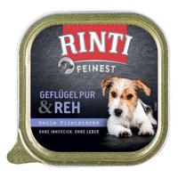 11x150g RINTI Feinest tálcás nedves kutyatáp - Szárnyas pur & szarvas
