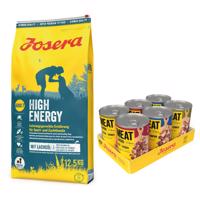 12,5kg Josera High Energy száraz kutyatáp+6x400g Josera Meatlovers Menü nedves kutyatáp mix ingyen