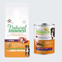12kg Natural Trainer Sensitive No Gluten Adult Medium/Maxi kacsa száraz kutyatáp+400g Natural Trainer Sensitive No Gluten Adult kacsa & teljes kiőrlésű gabona nedves kutyatáp ingyen