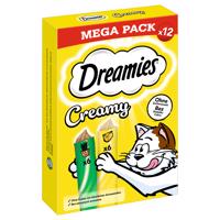 12x10g Dreamies Creamy Snacks macskamenta & sajt jutalomfalat macskáknak