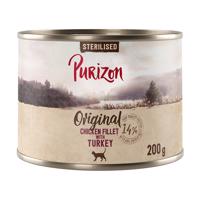 12x200g Purizon Adult Sterilised - gabonamentes nedves macskatáp - Csirkefilé pulykával