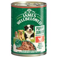 12x400g James Wellbeloved Junior Dog Hypoallergenic csirke pástétomban nedves kutyatáp
