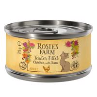 12x70g Rosie's Farm Tender Filet Csirke & tonhal nedves macskatáp 15% árengedménnyel