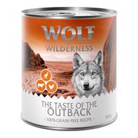 12x800 g Wolf of Wilderness Adult - Single protein nedves kutyatáp 15% kedvezménnyel! - The Taste of The Outback - csirke, marha, kenguru