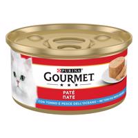 24x195g Gourmet tonhal & tengeri hal nedves macskatáp