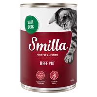 24x400g Smilla marha & kacsa nedves macskatáp 20+4 ingyen