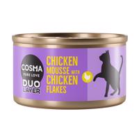24x70g Cosma Duo Layer Csirkepástétom csirkedarabkákkal nedves macskatáp 15% kedvezménnyel