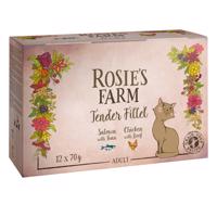 24x70g Rosie's Farm Tender Filet nedves macskatáp Mix (2 változattal)