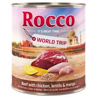 24x800g Rocco világkörüli út India marha, csirke, lencse, mangó nedves kutyatáp 20+4 ingyen