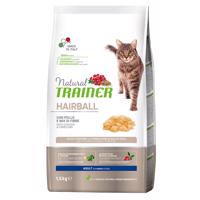 3kg Natural Trainer Cat Hairball csirke száraz macskatáp 2,4kg+0,6kg ingyen
