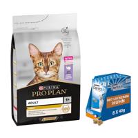 3kg PURINA PRO PLAN Light Adult pulyka száraz macskatáp+8x40g Dentalife macskasnack ingyen