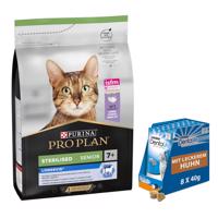 3kg PURINA PRO PLAN Sterilised Senior pulyka száraz macskatáp+8x40g Dentalife macskasnack ingyen
