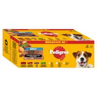 40x100g Pedigree frissentartó tasakok nedves kutyatáp - Land-Selektion szószban (4 fajta)