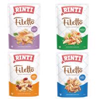 48x100g RINTI Filetto Pouch in Jelly nedves kutyatáp - Vegyes csomag (4 fajta)