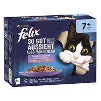 48x85g Felix Fantastic Senior csirke, marha, lazac, szardínia nedves macskatáp