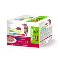 48x85g Natural Trainer Adult nedves macskatáp mix: Tonhal & marha 38+10 ingyen