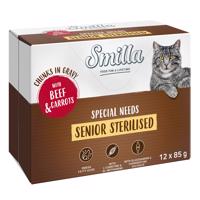 48x85g Smilla Senior Sterilised falatok zöldséggel szószban nedves macskatáp 40+8 ingyen