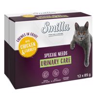 48x85g Smilla Urinary Care falatok zöldséggel szószban nedves macskatáp 40+8 ingyen