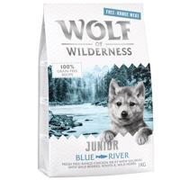 5x1kg Wolf of Wilderness Junior "Blue River" - szabad tartású csirke & lazac száraz kutyatáp