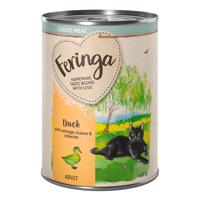 6x140g Feringa Single Meat Menü Kacsa, túró & macskagyökér nedves macskatáp 5+1 ingyen akcióban