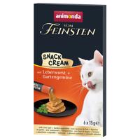 6x15g animonda Vom Feinsten Adult Snack-Cream májas + kerti zöldség macskasnack