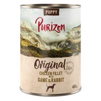 6x400g Purizon nedves kutyatáp - Puppy csirkefilé, vad & nyúl