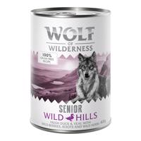 6x400g Wolf of Wilderness- Senior Wild Hills - kacsa & borjú nedves kutyatáp 15% kedvezménnyel!