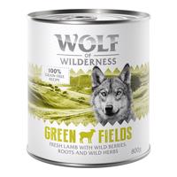 6x800g Wolf of Wildernes Adult - Single protein nedves kutyatáp -Green Fields Bárány