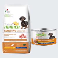 7kg Natural Trainer Sensitive No Gluten Small & Toy sertés száraz kutyatáp+150g Natural Trainer Sensitive No Gluten Small & Toy Adult sertés nedves kutyatáp ingyen