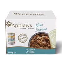 Applaws Kitten konzerv multipack 6 x 70 g - Vegyes csoma szardínia, csirke, tonhal