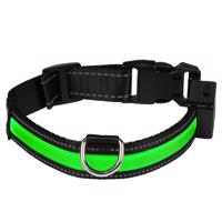 Eyenimal LED-es világító nyakörv - zöld - M méret: 45 - 55 cm nyakkerület, Sz 25 mm