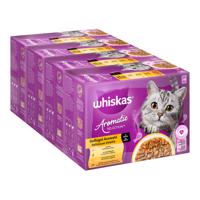 Sparpaket: 96x85g Whiskas 1+ Aromatic Selection Geflügel in Sauce Katzenfutter nass