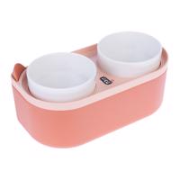 TIAKI dupla tál táptartóval macskáknak, kutyáknak, tálak: 2 x 420 ml